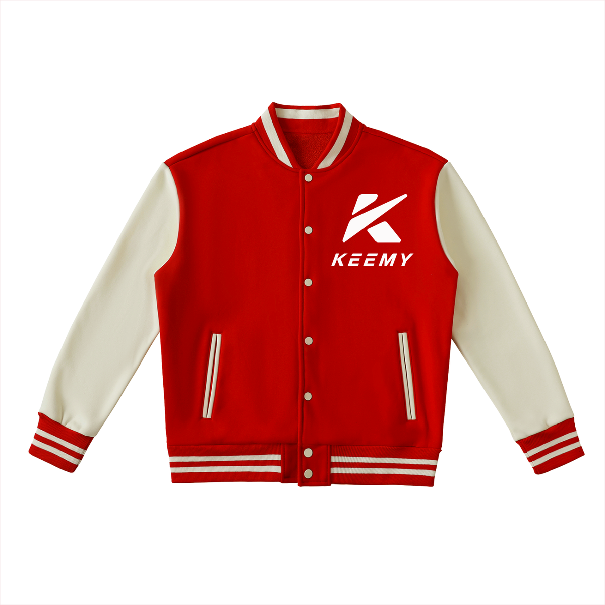 KEEMYTwo-Tone Fleeced Varsity 