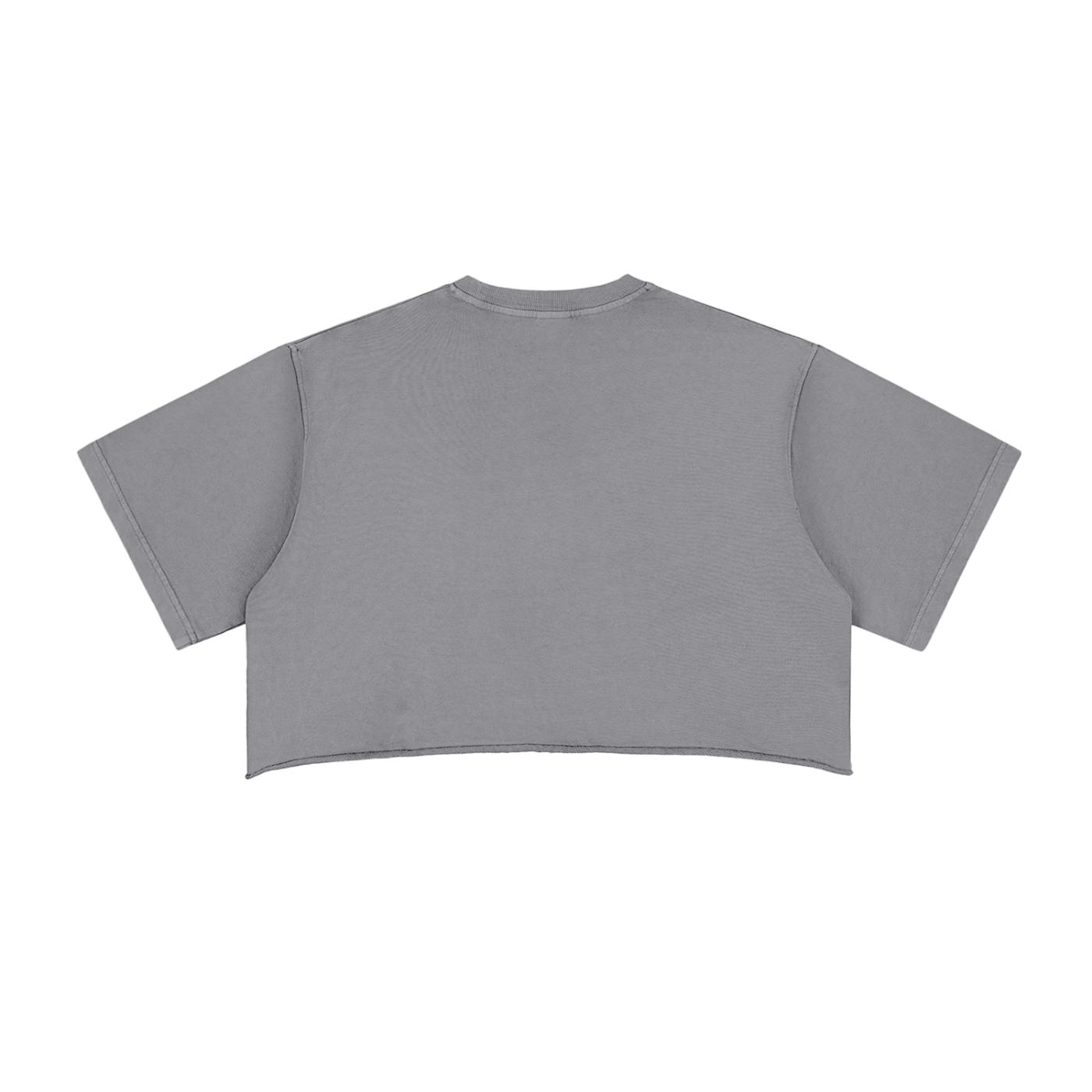 KEEMY Snow Washed Raw Edge Crop Top