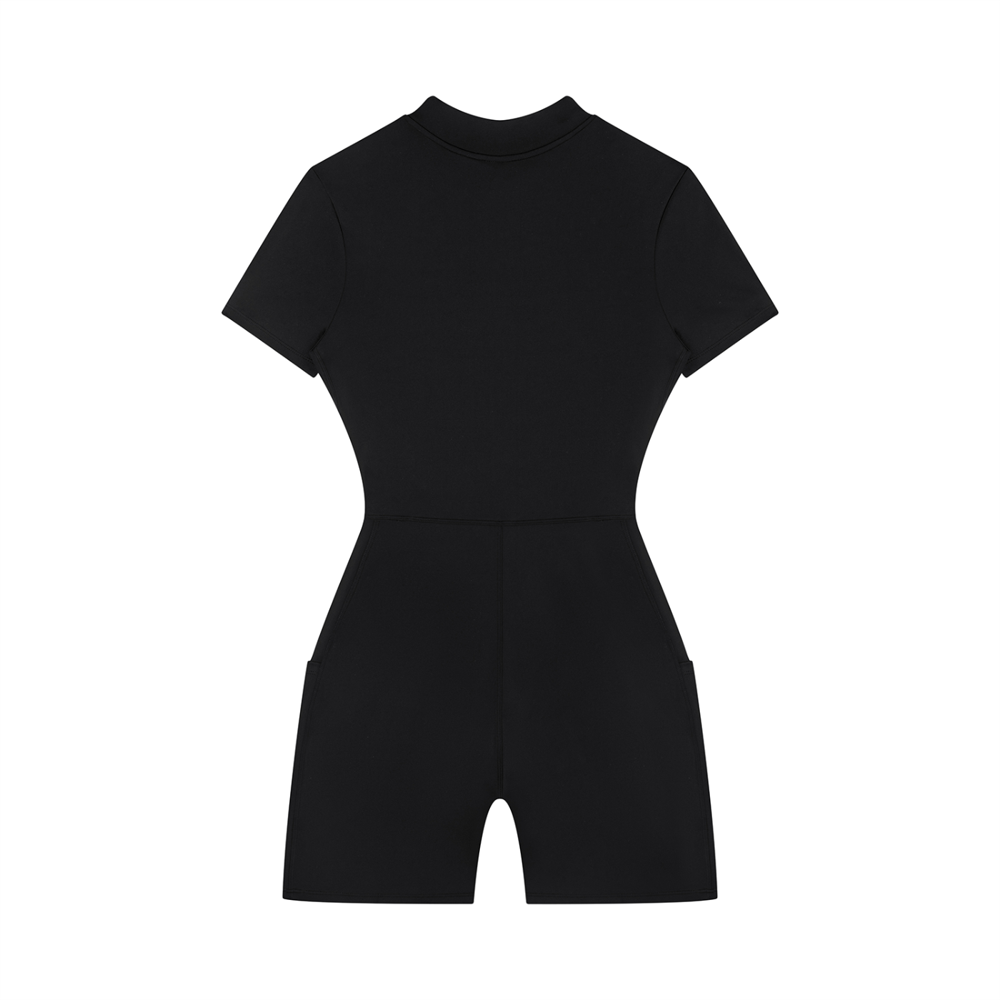 KEEMY Women's Quarter-Zip Short Sleeve Romper