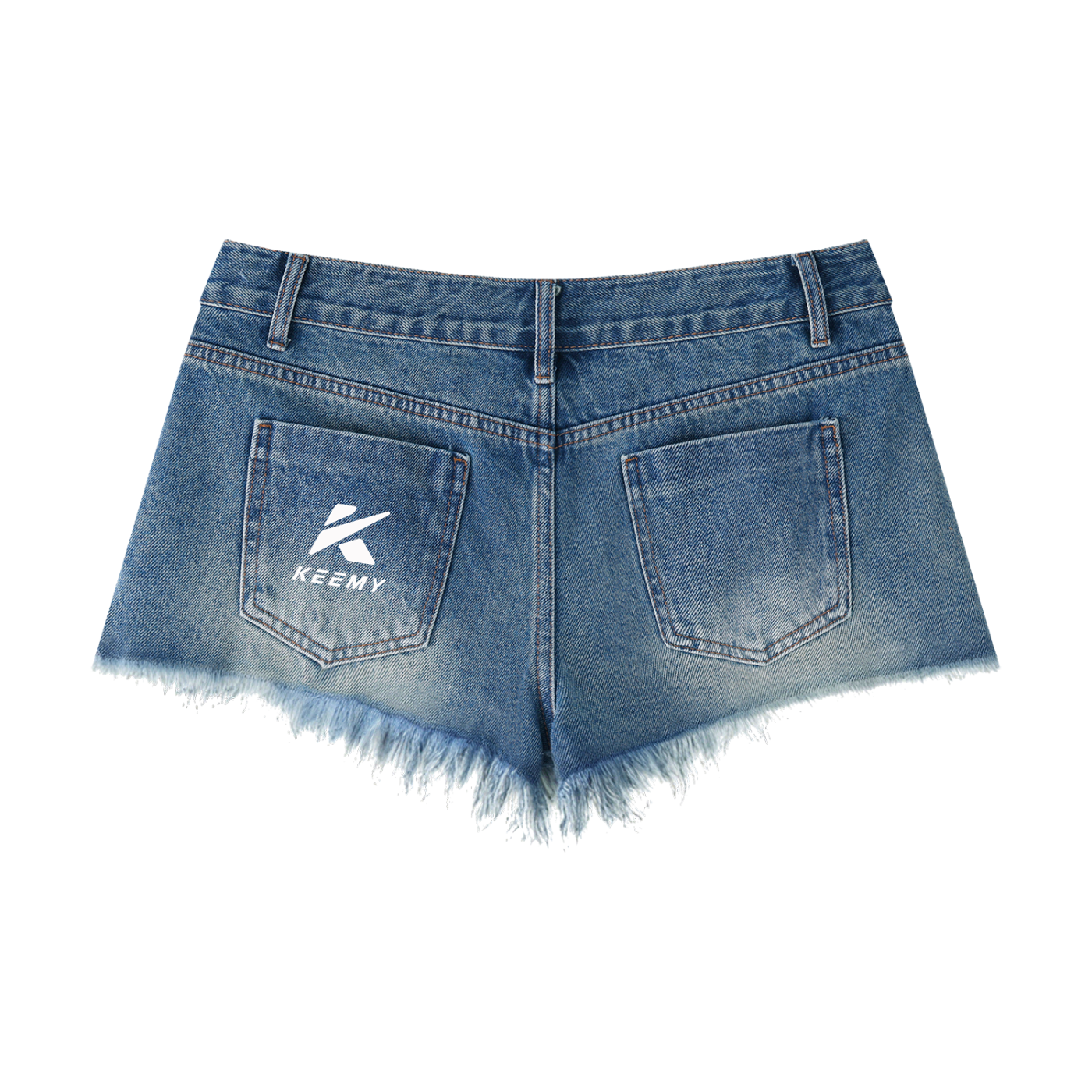 KEEMY Women's Vintage Wash Raw Hem Denim Shorts