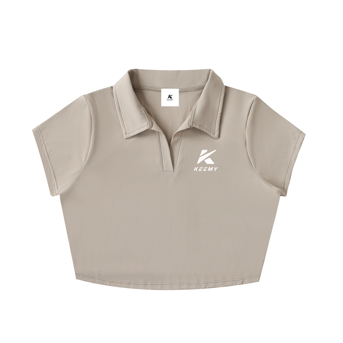 KEEMY V-Neck Lapel Crop Top
