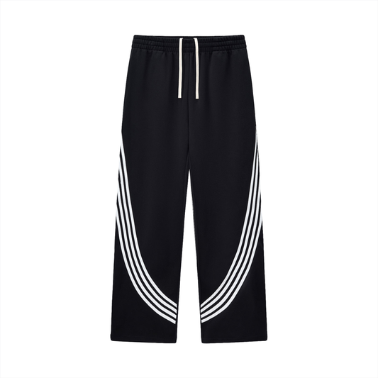 KEEMY Curved Stripe Straight Sweatpants