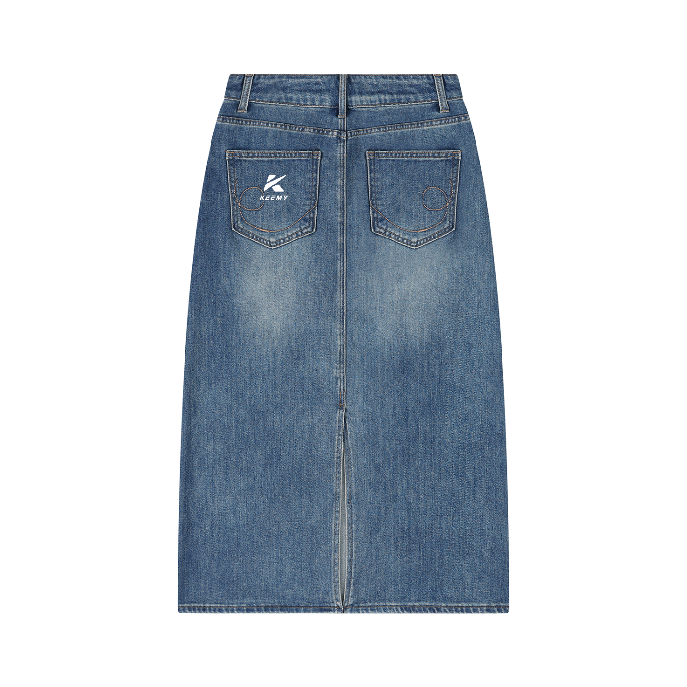 KEEMY Women’s Vintage Wash Denim Skirt