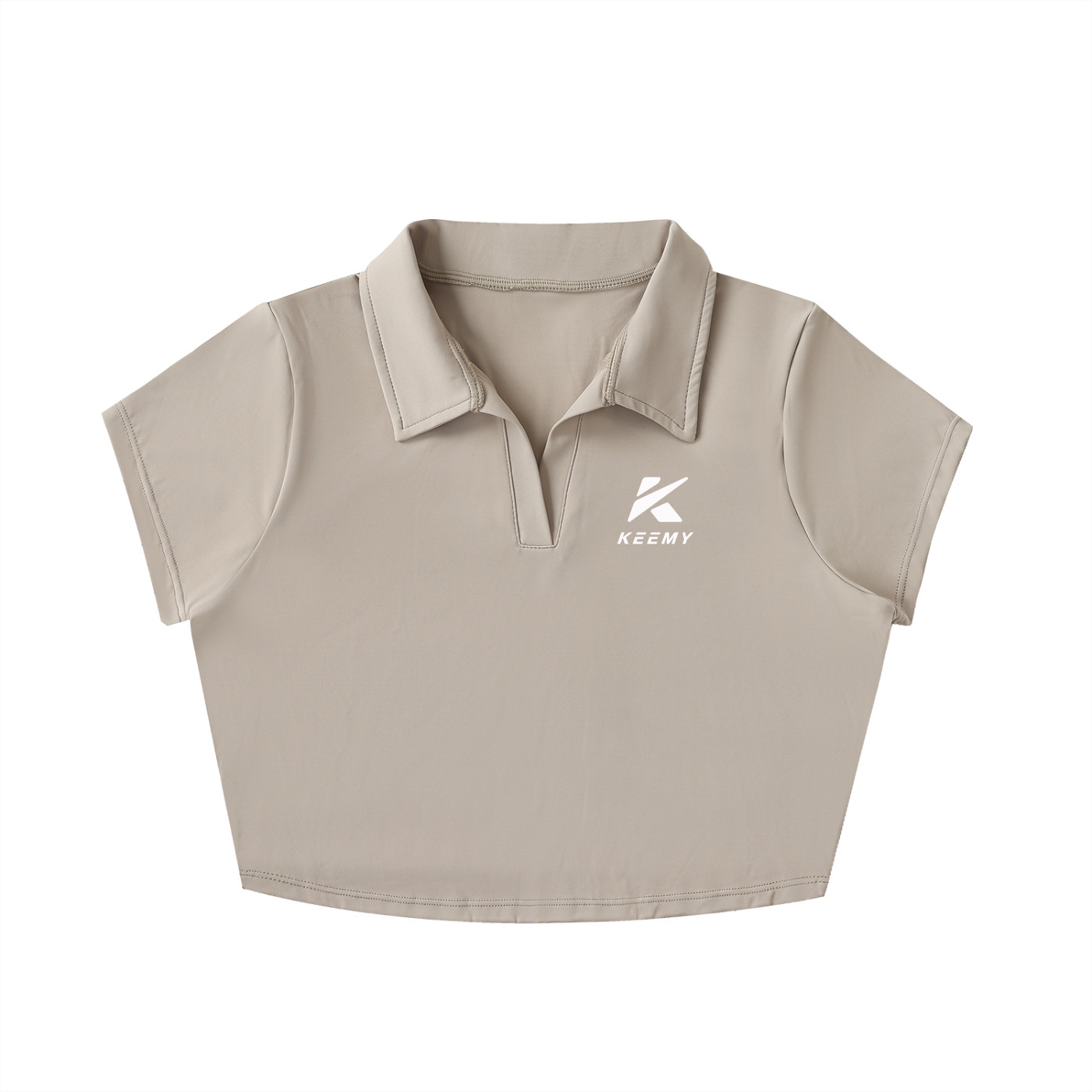 KEEMY V-Neck Lapel Crop Top