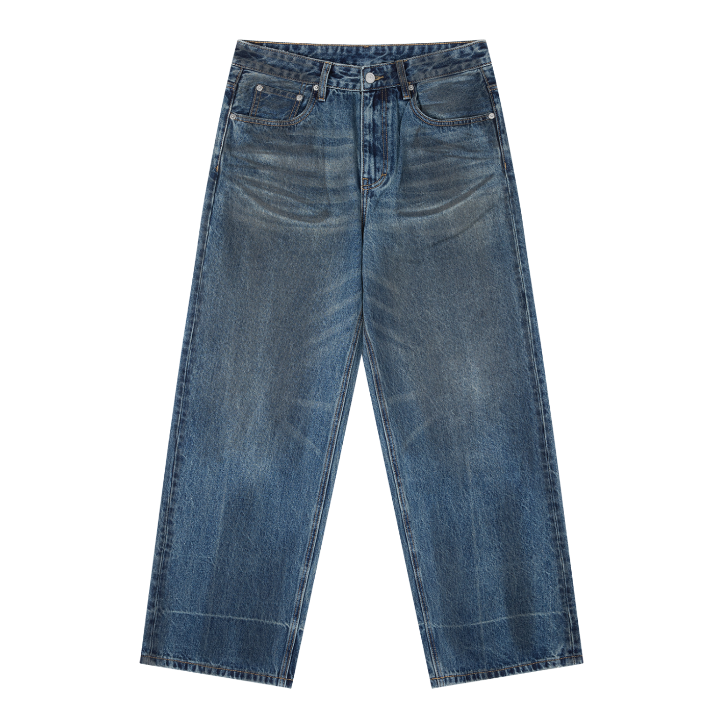 KEEMY Vintage Wash Baggy Denim