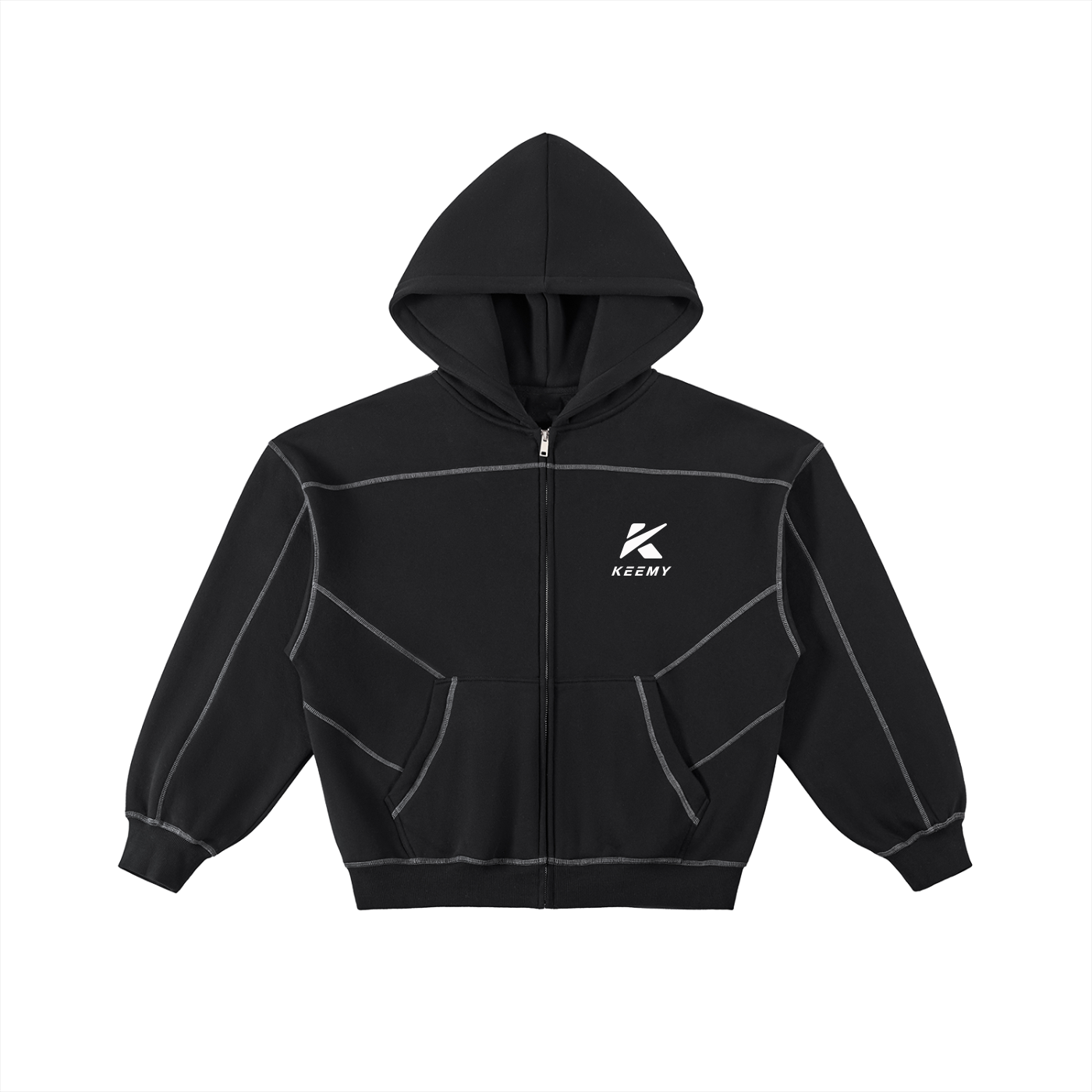 KEEMY Contrast-Stitched Boxy F