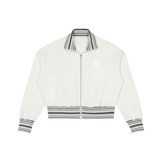 KEEMY Striped Rib Collar Zip J