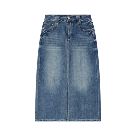 KEEMY Women’s Vintage Wash Denim Skirt