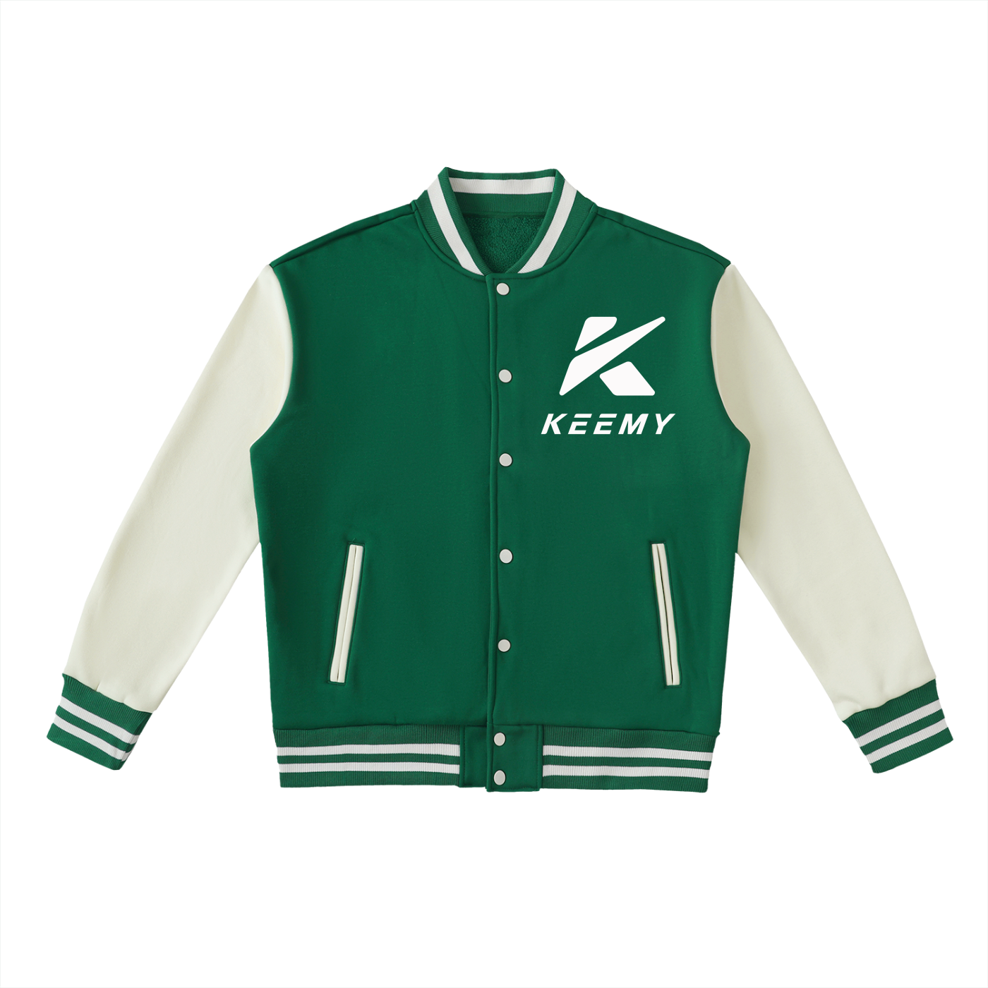KEEMYTwo-Tone Fleeced Varsity 