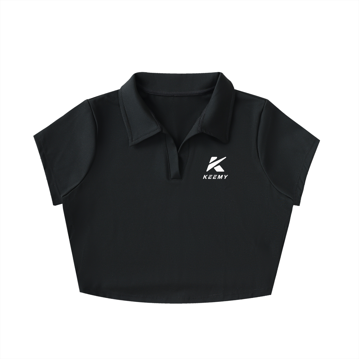 KEEMY V-Neck Lapel Crop Top
