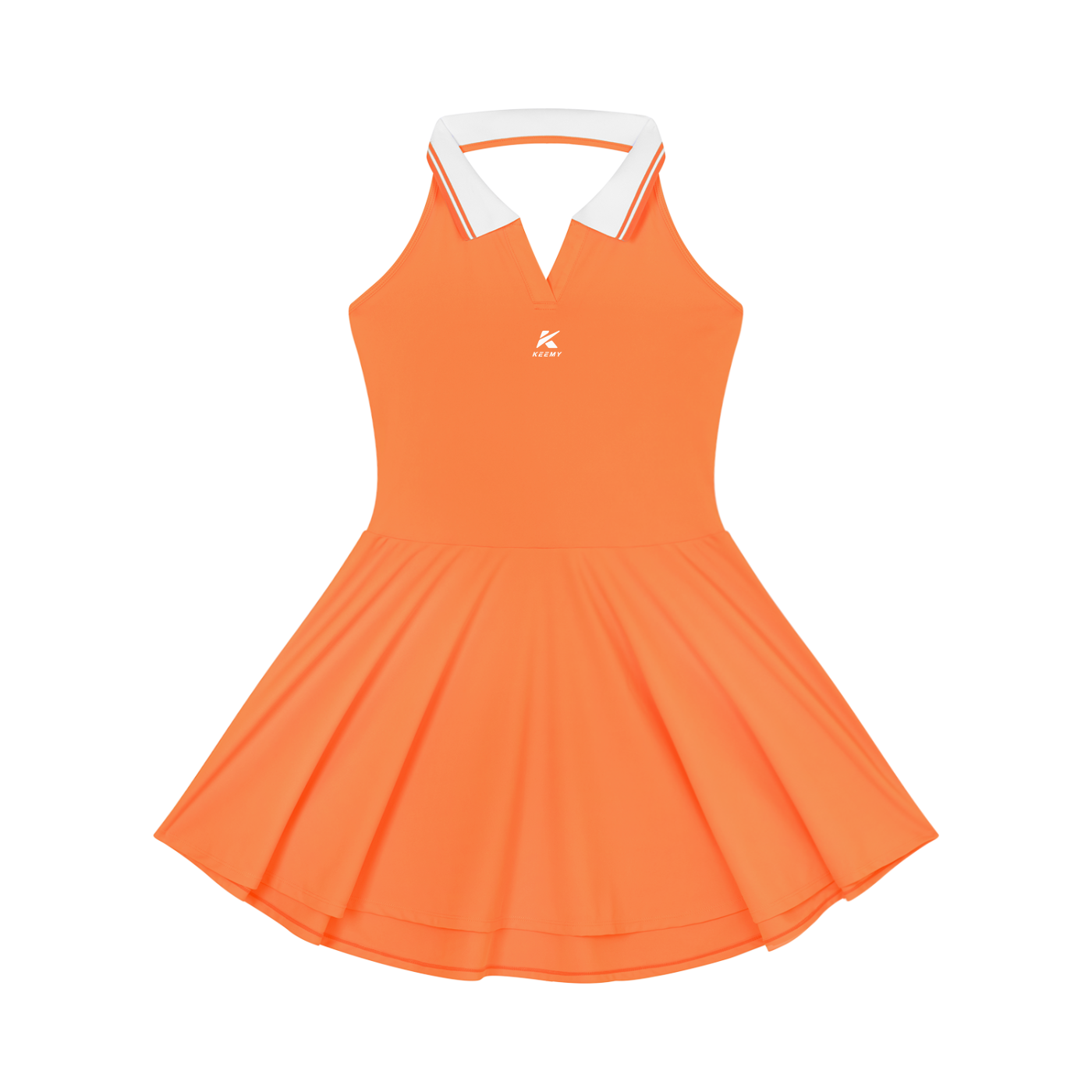 KEEMY Women's Collared Halter A-Line Tennis Dress