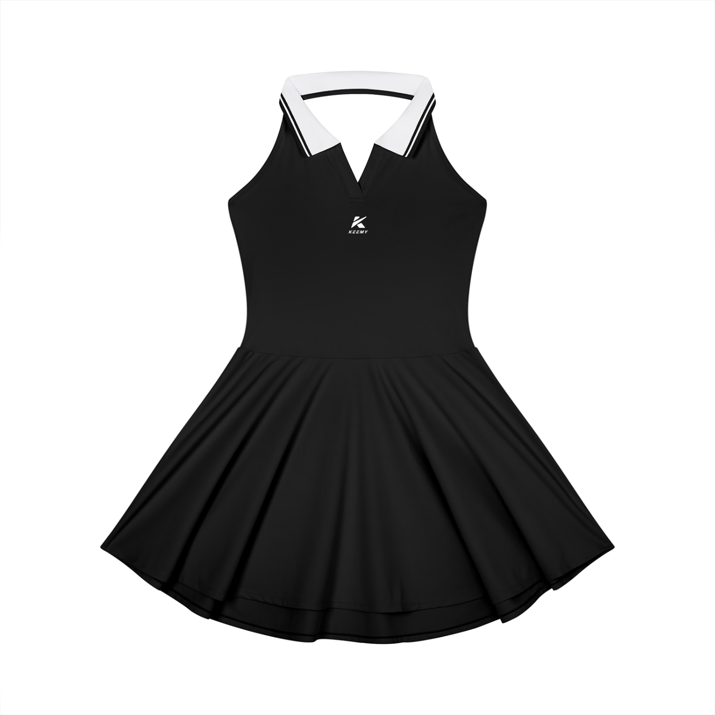 KEEMY Women's Collared Halter A-Line Tennis Dress