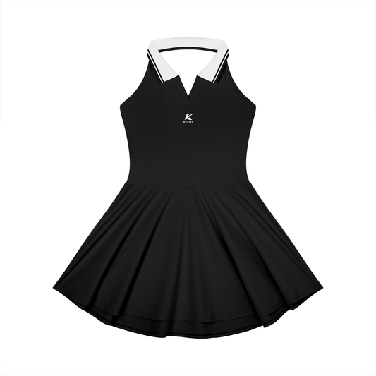 KEEMY Women's Collared Halter A-Line Tennis Dress