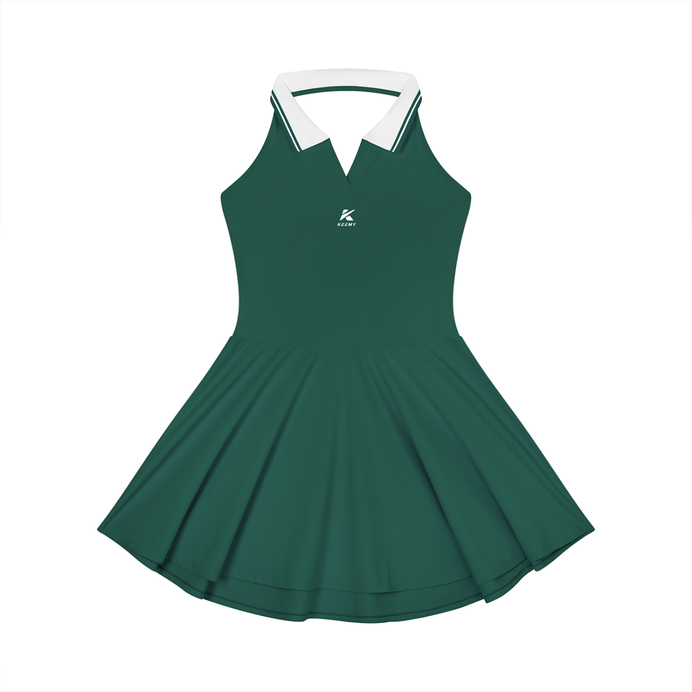 KEEMY Women's Collared Halter A-Line Tennis Dress
