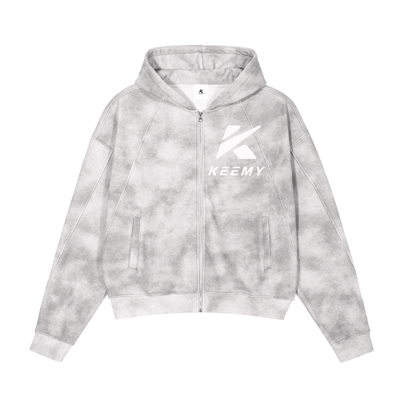 KEEMY Dirty Washed Zip-Up Flee