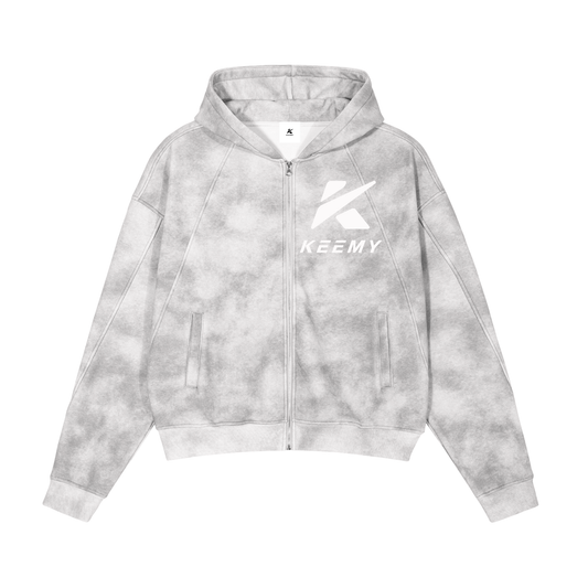 KEEMY Dirty Washed Zip-Up Flee