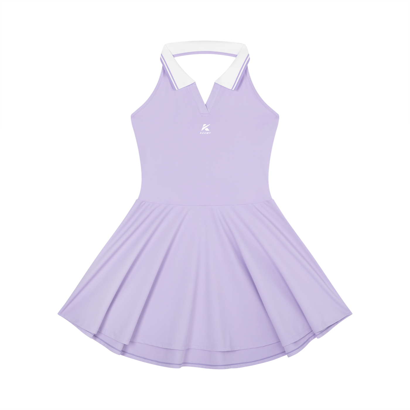 KEEMY Women's Collared Halter A-Line Tennis Dress