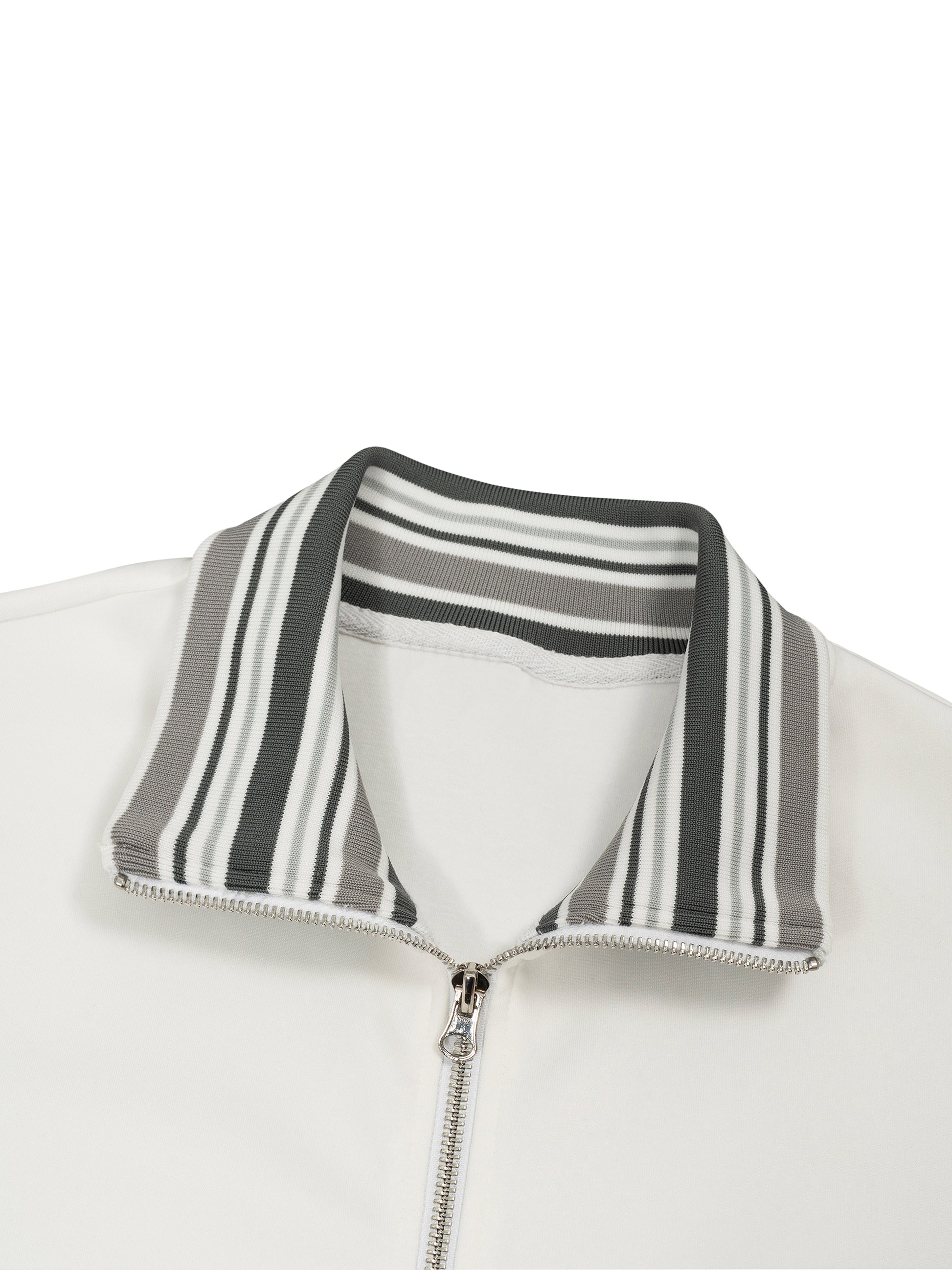 KEEMY Striped Rib Collar Zip J