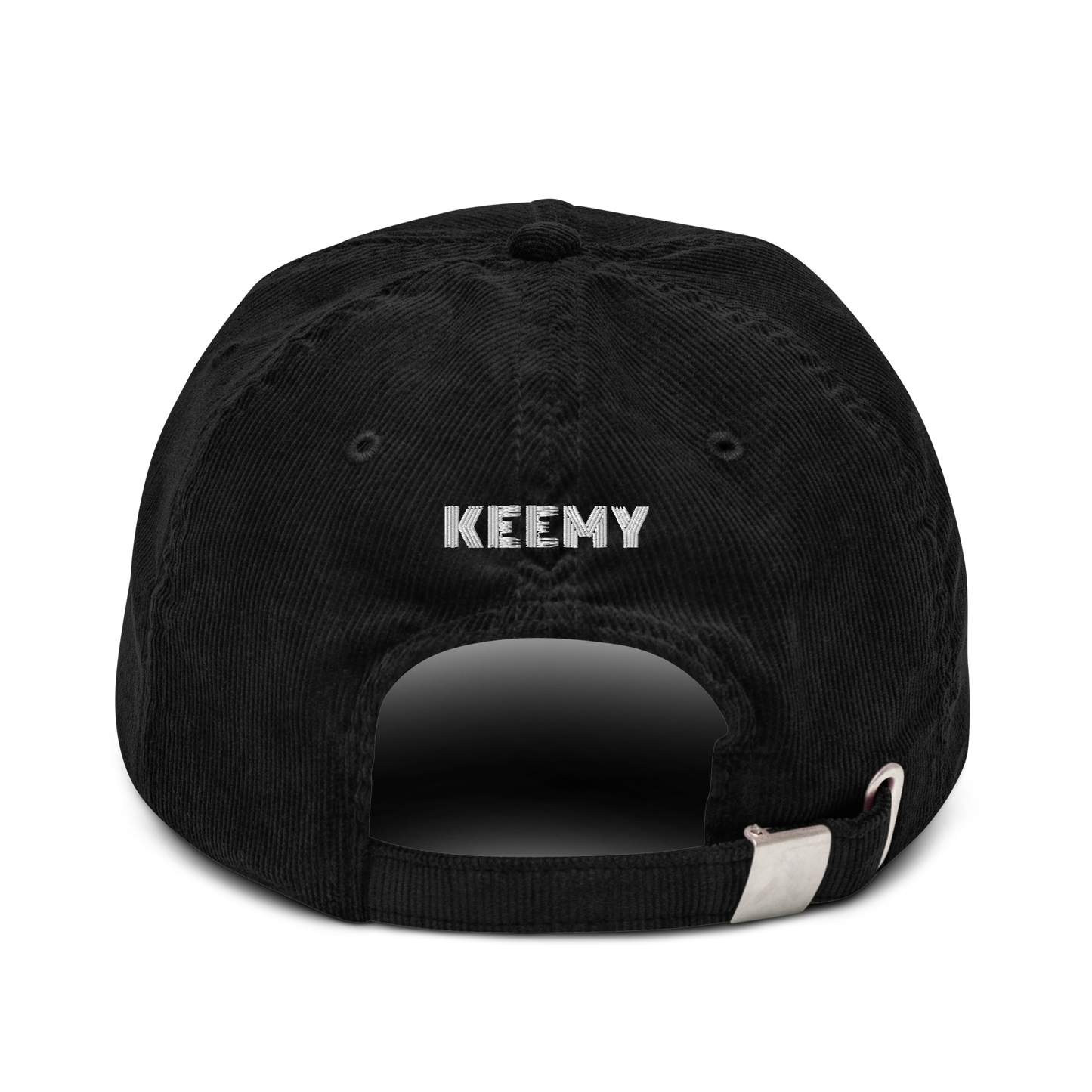 KEEMY White Embroidery Corduroy hat