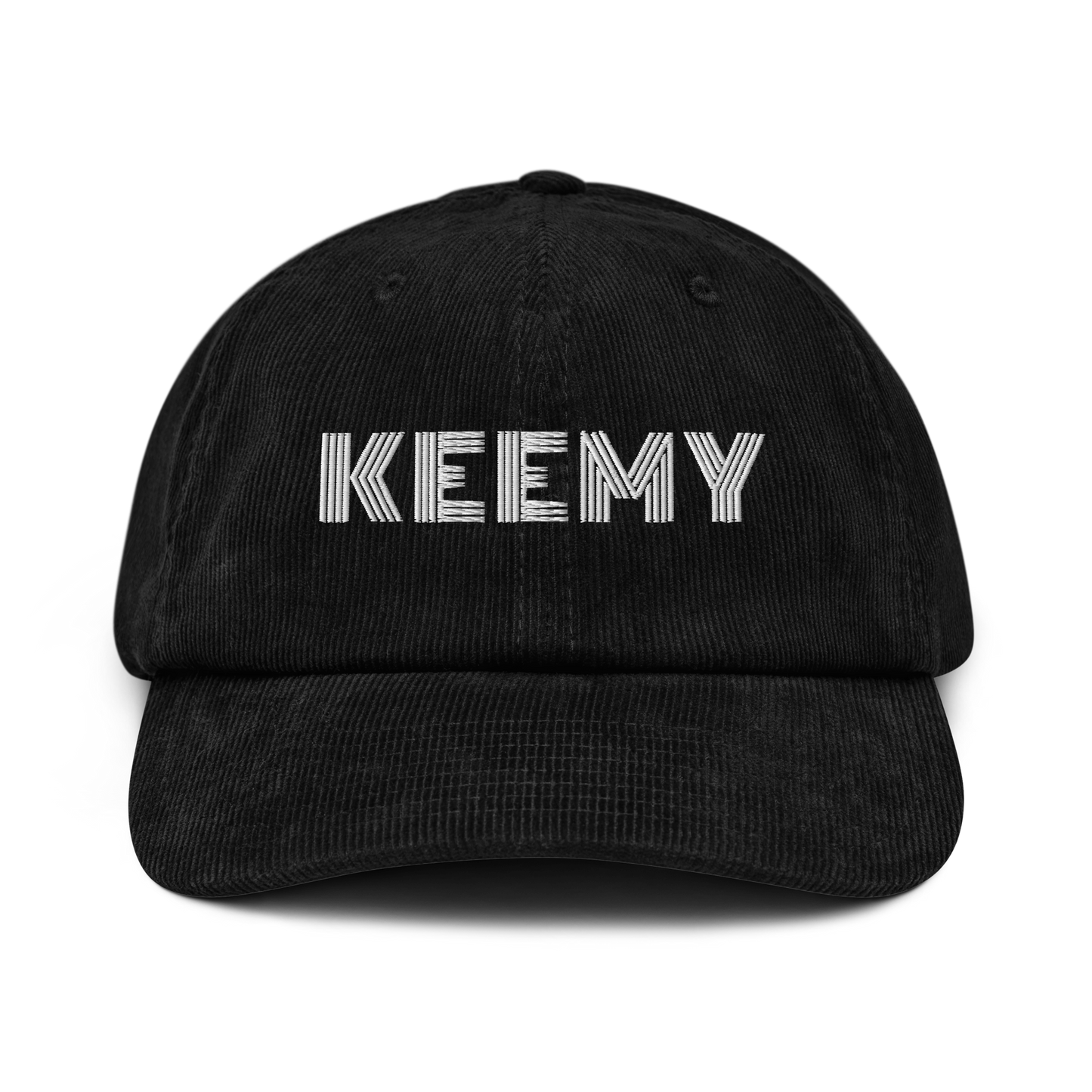 KEEMY White Embroidery Corduroy hat