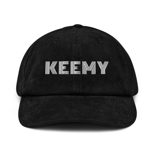 KEEMY White Embroidery Corduroy hat
