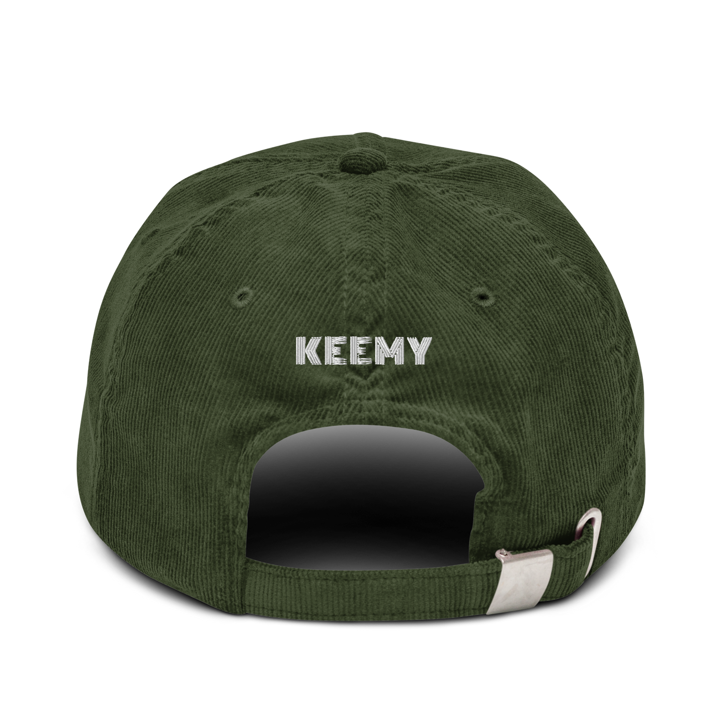 KEEMY White Embroidery Corduroy hat