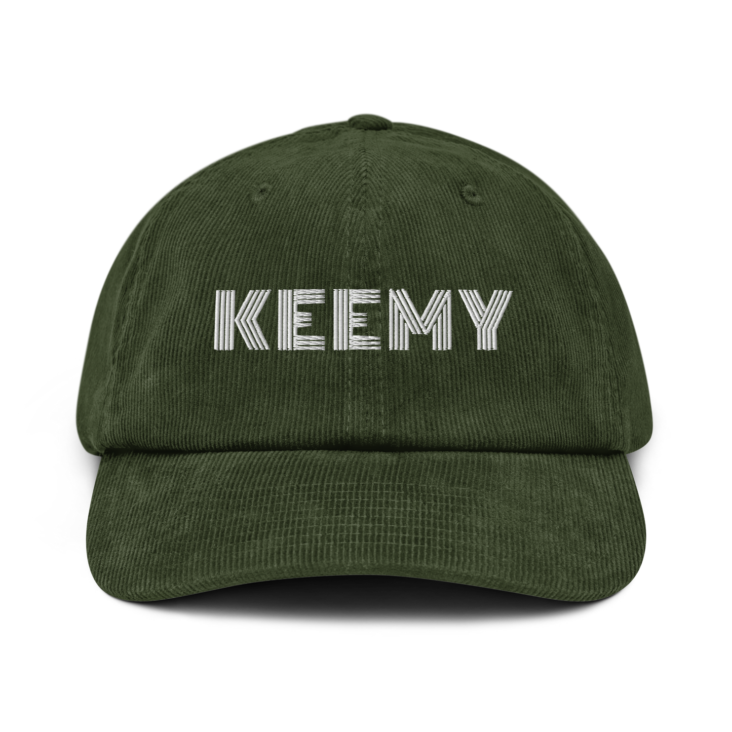 KEEMY White Embroidery Corduroy hat