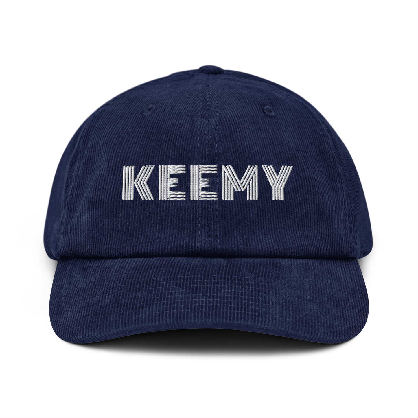 KEEMY White Embroidery Corduroy hat
