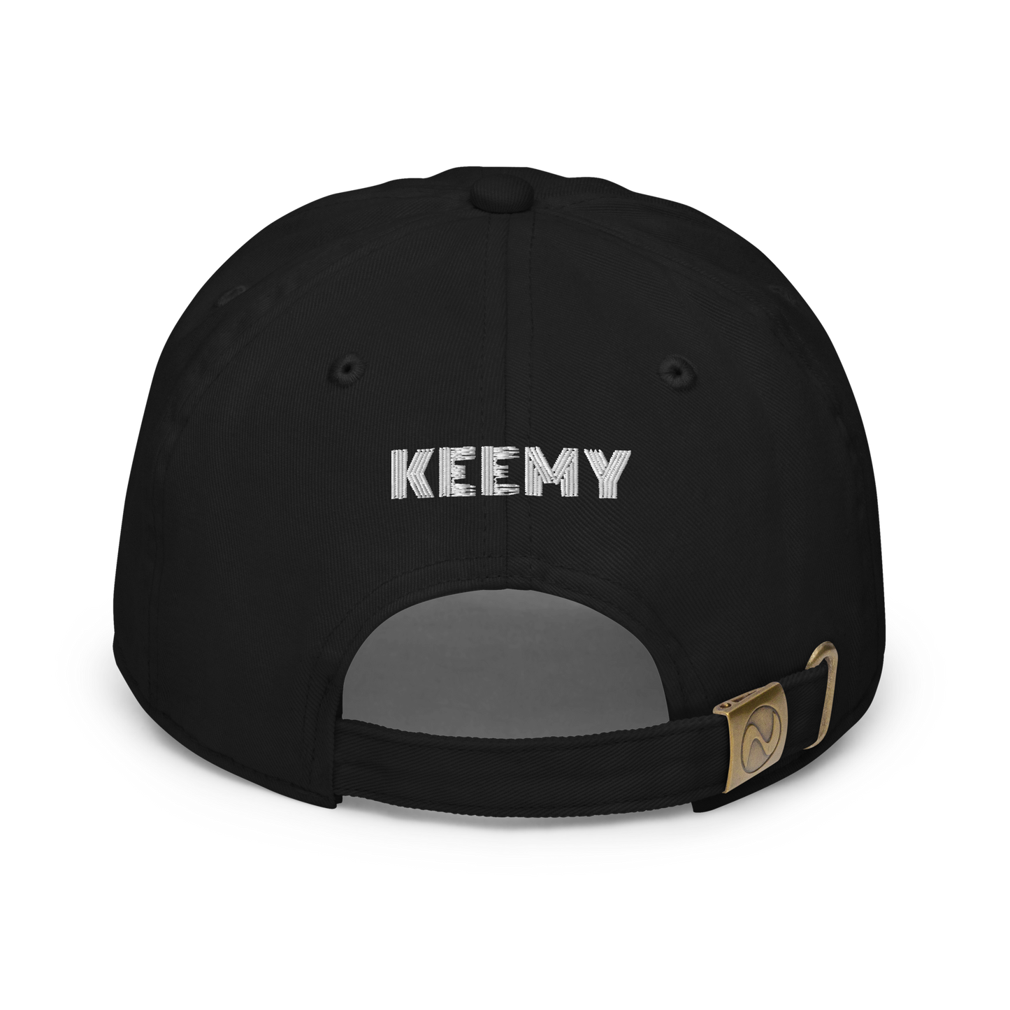 KEEMY White Embroidered Fitted baseball cap