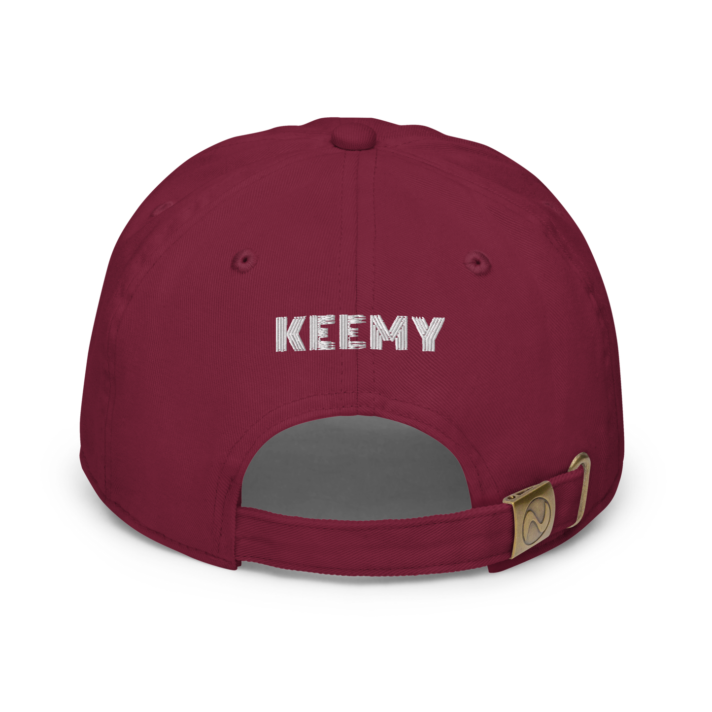 KEEMY White Embroidered Fitted baseball cap