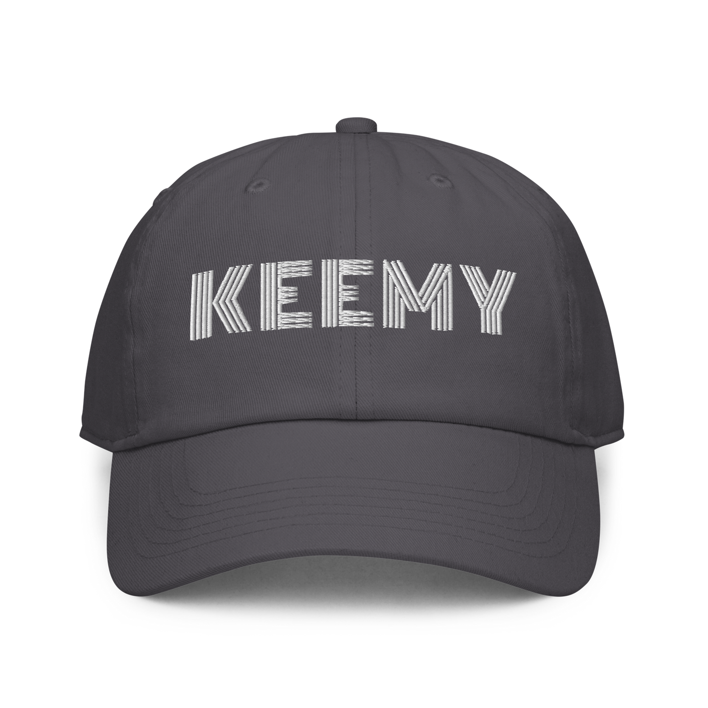KEEMY White Embroidered Fitted baseball cap