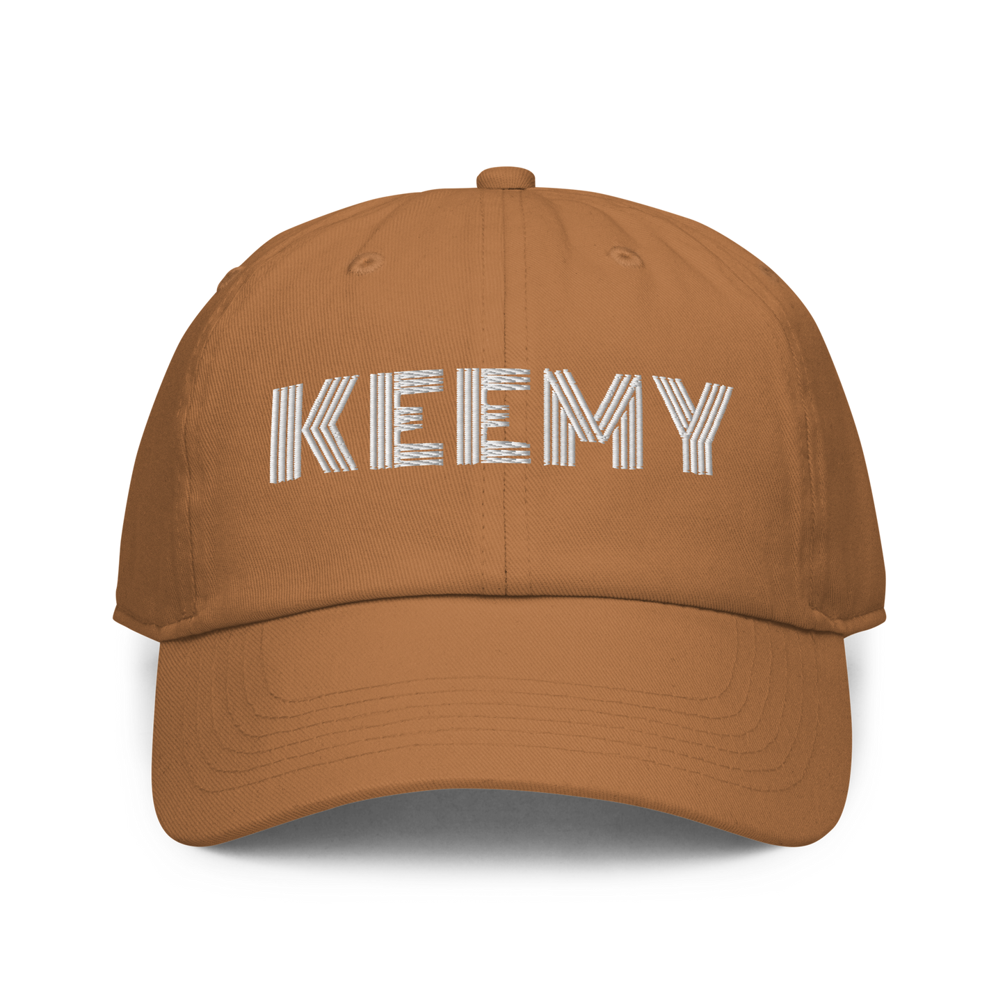 KEEMY White Embroidered Fitted baseball cap
