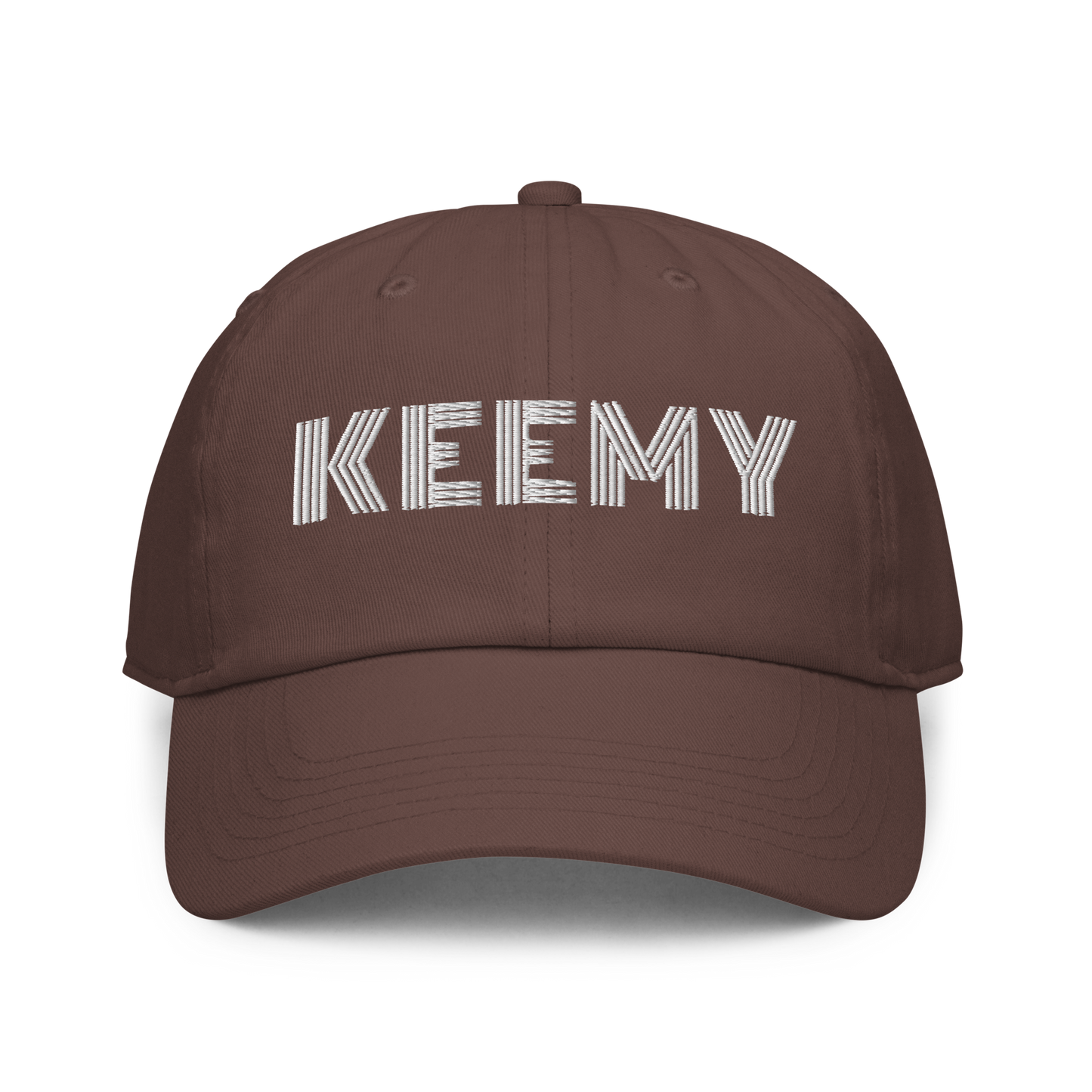 KEEMY White Embroidered Fitted baseball cap