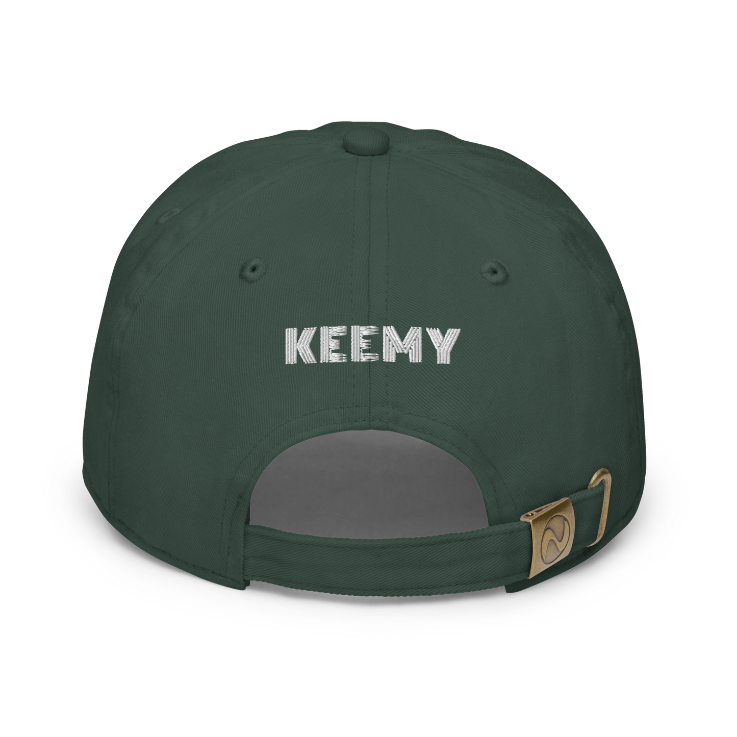 KEEMY White Embroidered Fitted baseball cap