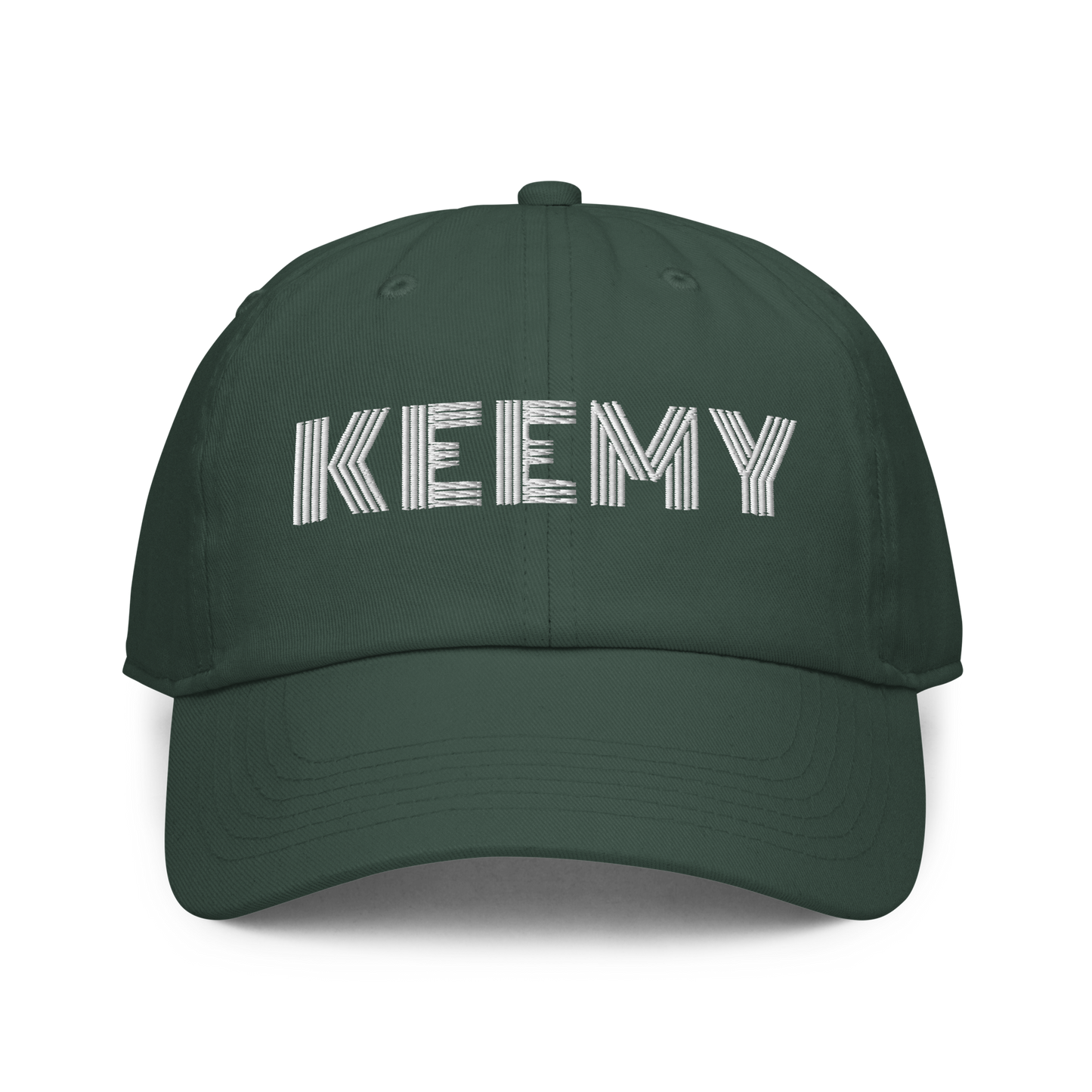 KEEMY White Embroidered Fitted baseball cap
