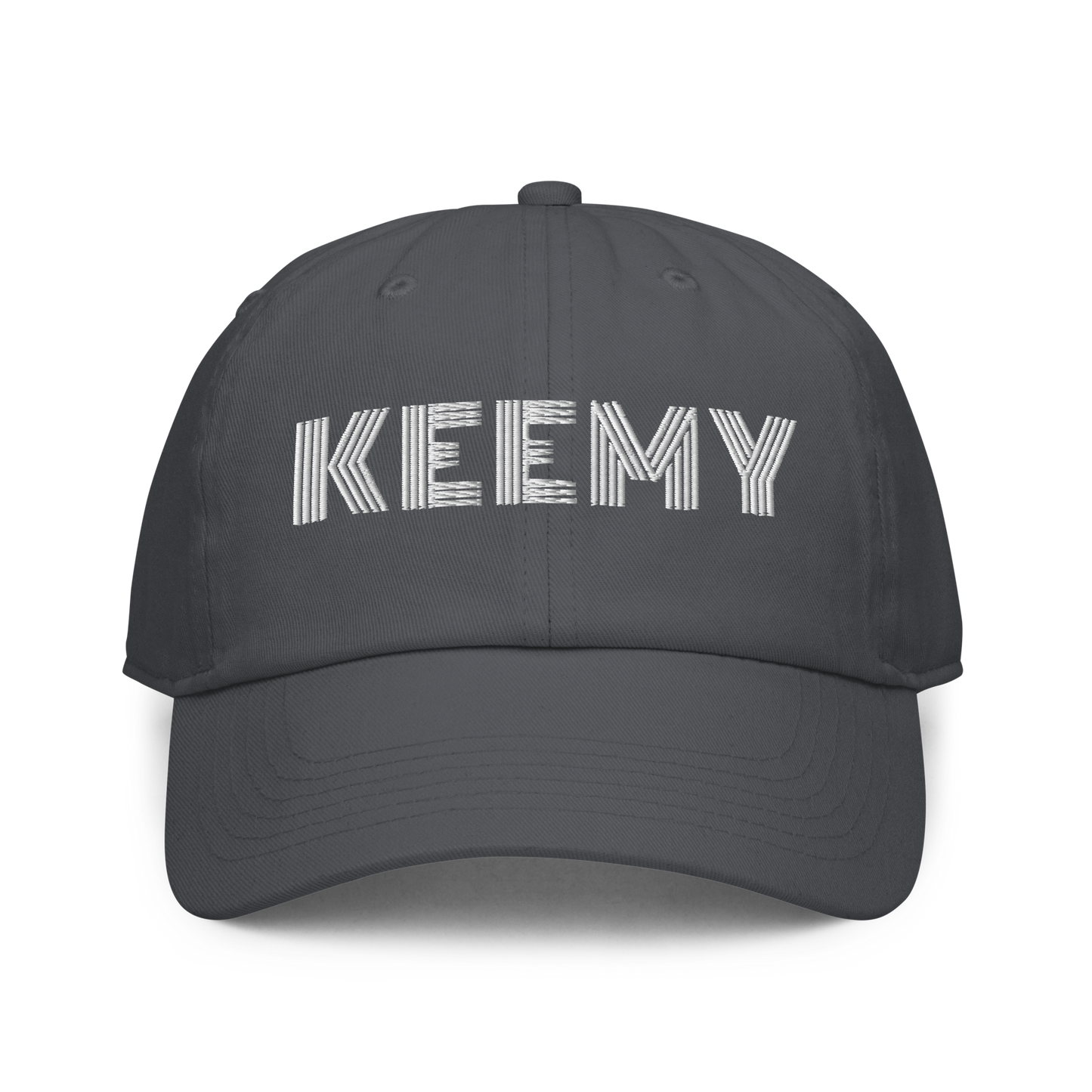 KEEMY White Embroidered Fitted baseball cap