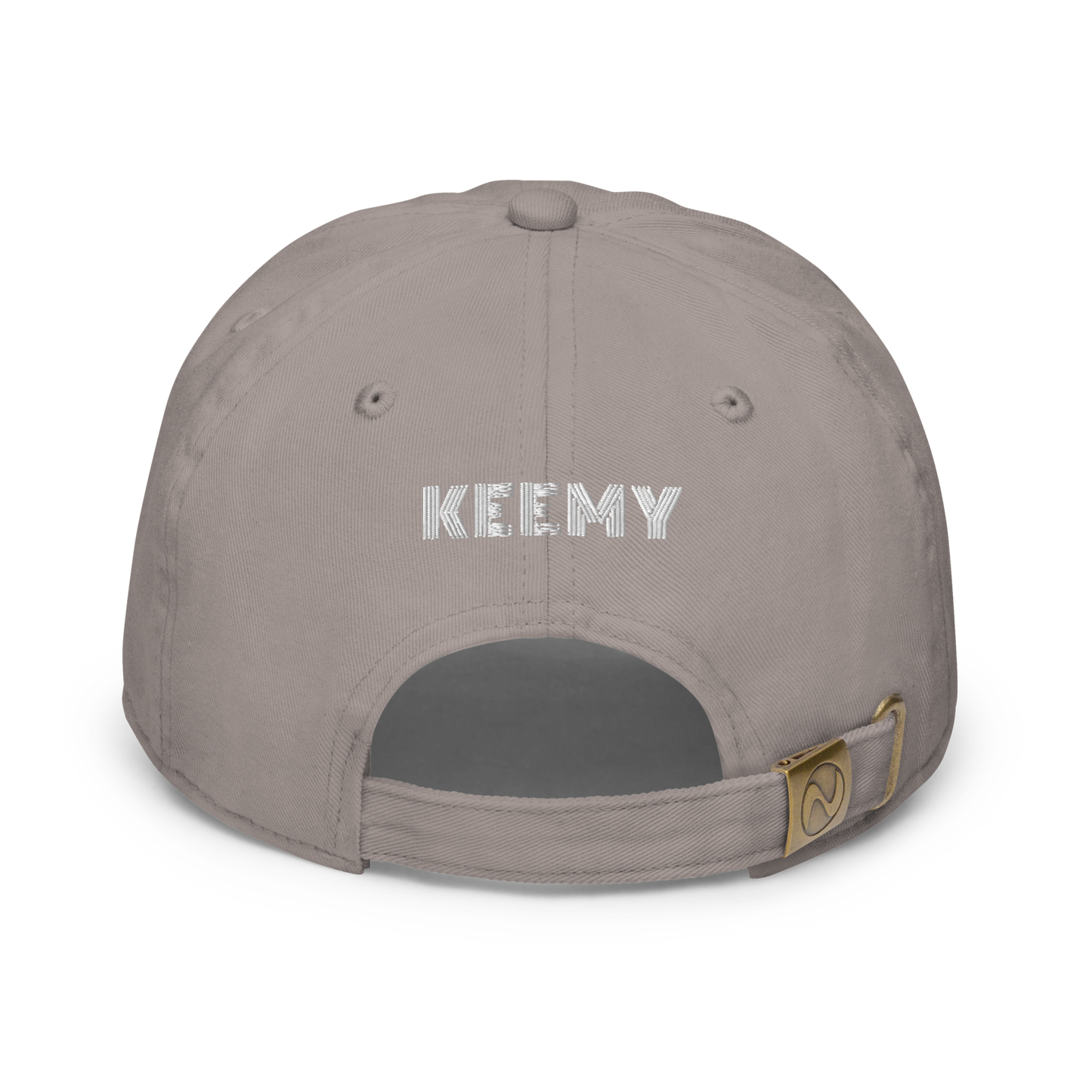 KEEMY White Embroidered Fitted baseball cap