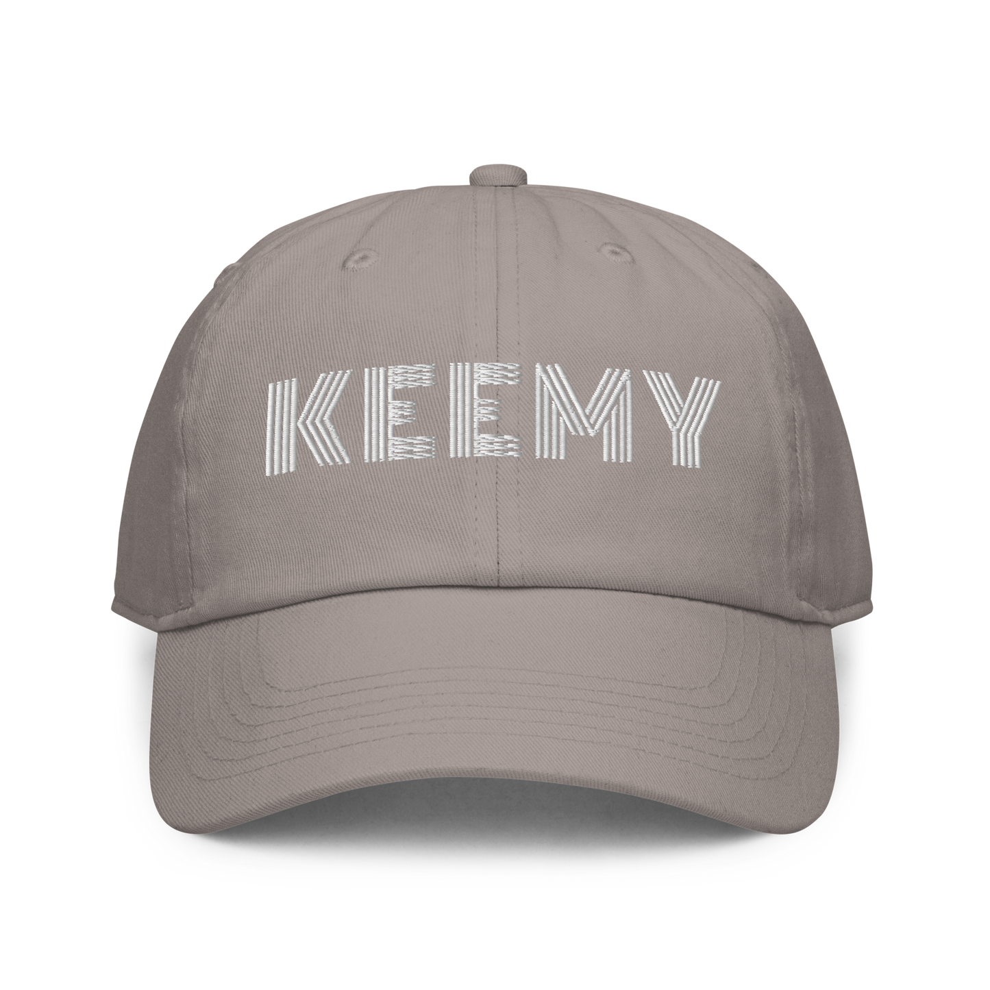 KEEMY White Embroidered Fitted baseball cap