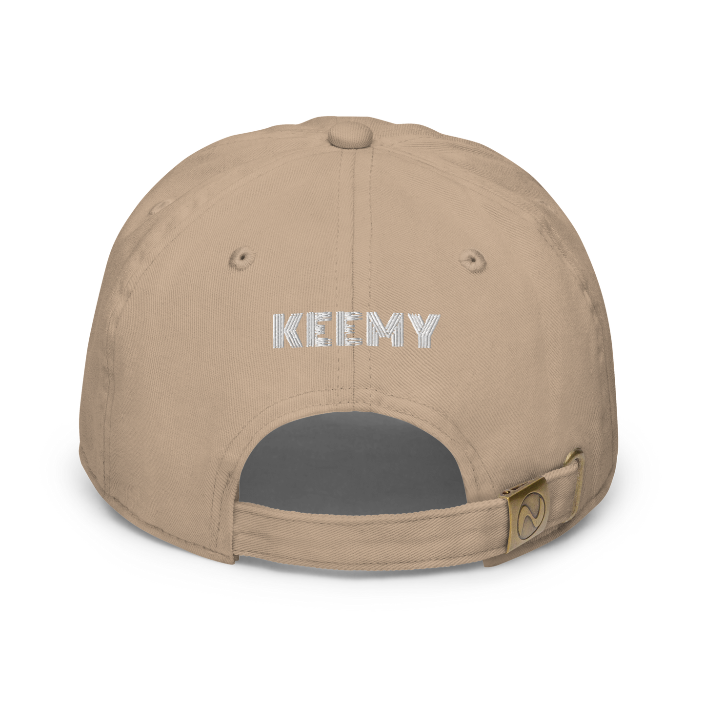 KEEMY White Embroidered Fitted baseball cap