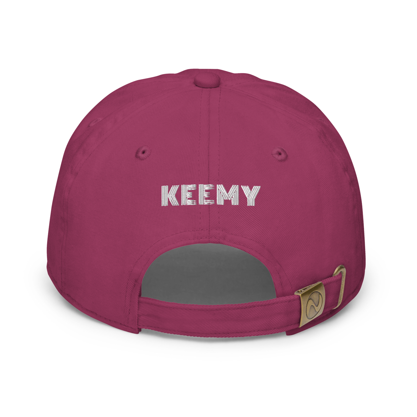 KEEMY White Embroidered Fitted baseball cap