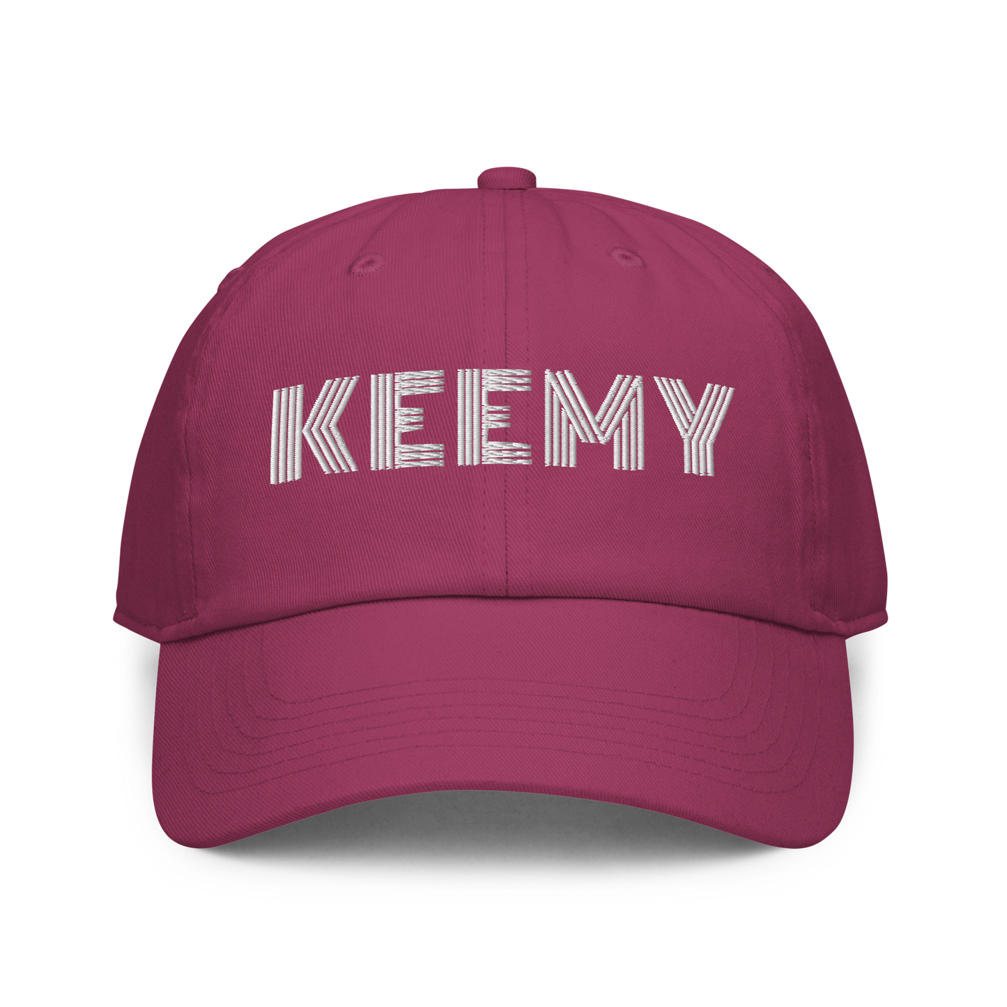 KEEMY White Embroidered Fitted baseball cap