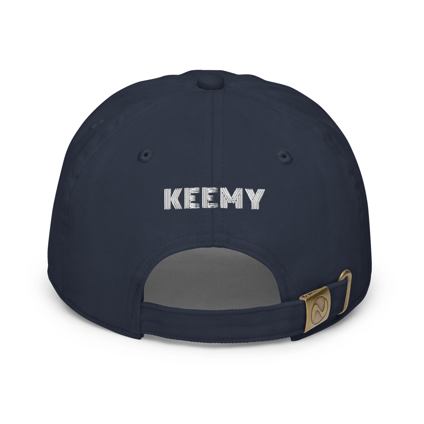 KEEMY White Embroidered Fitted baseball cap