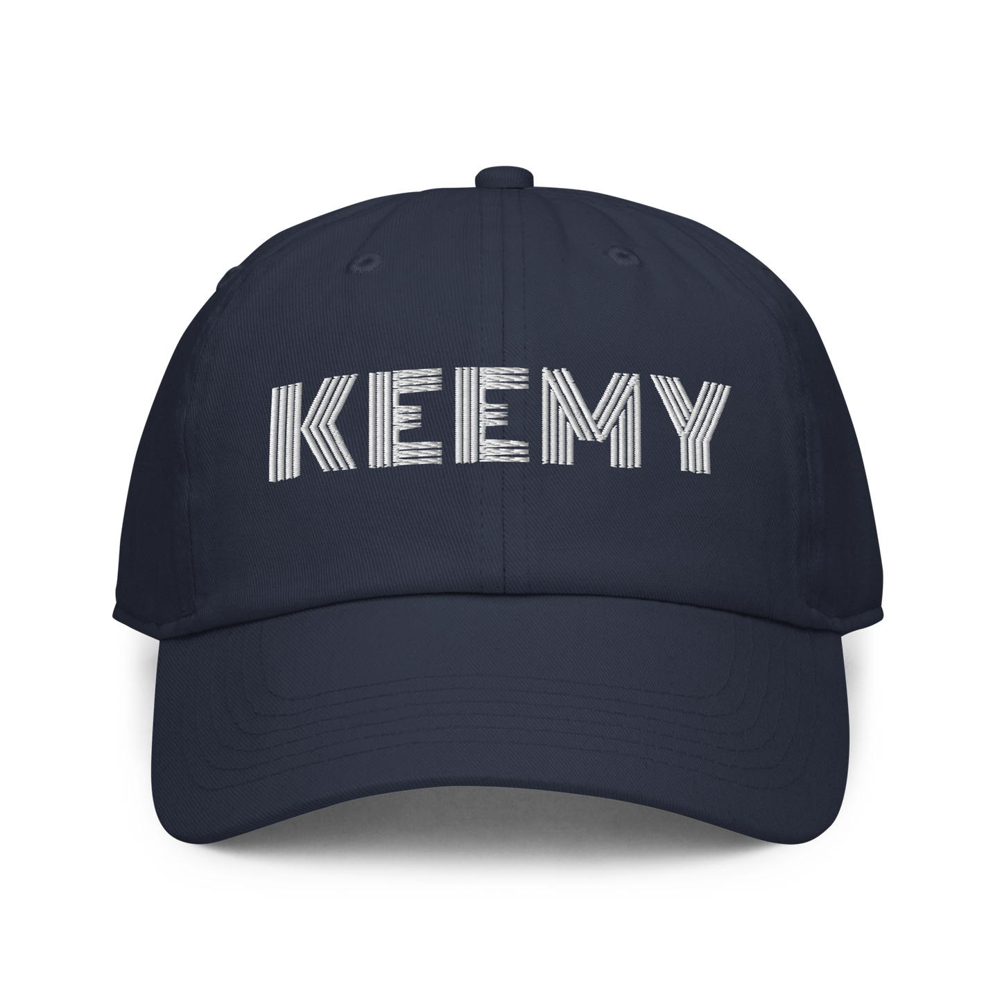 KEEMY White Embroidered Fitted baseball cap