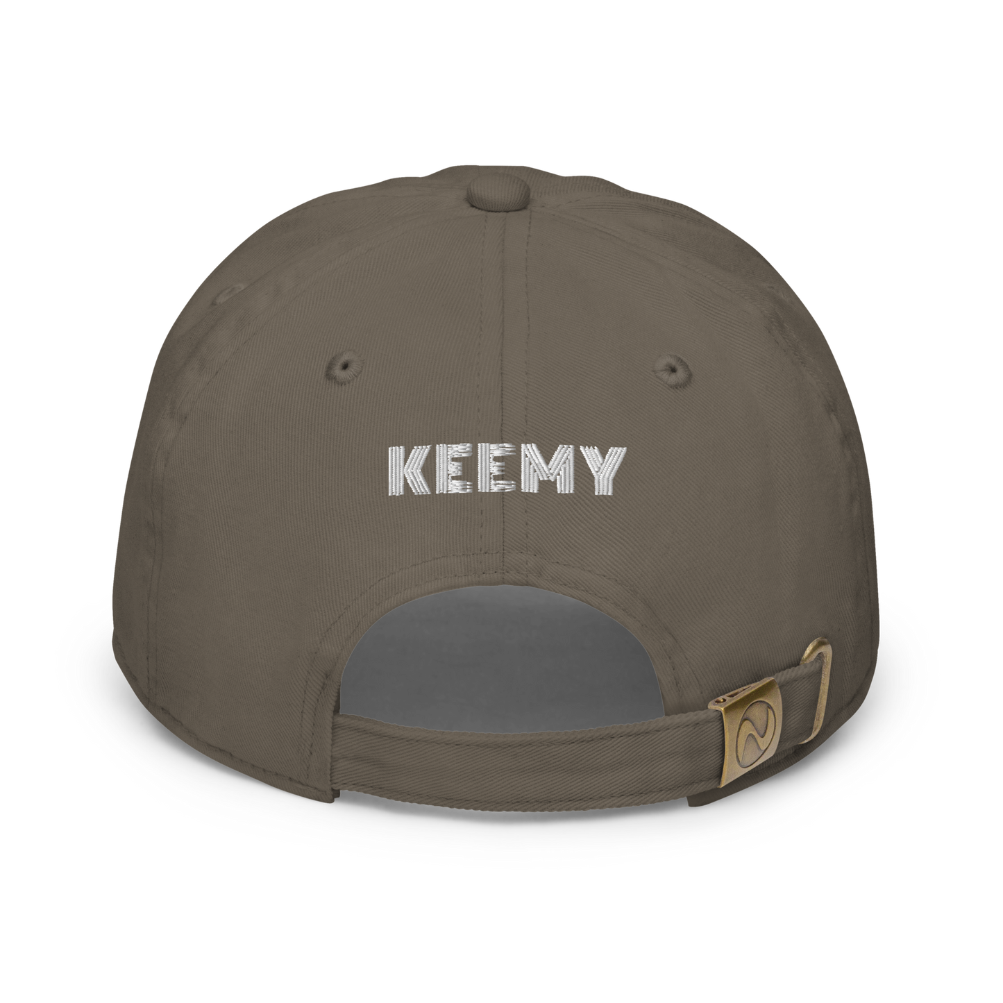 KEEMY White Embroidered Fitted baseball cap