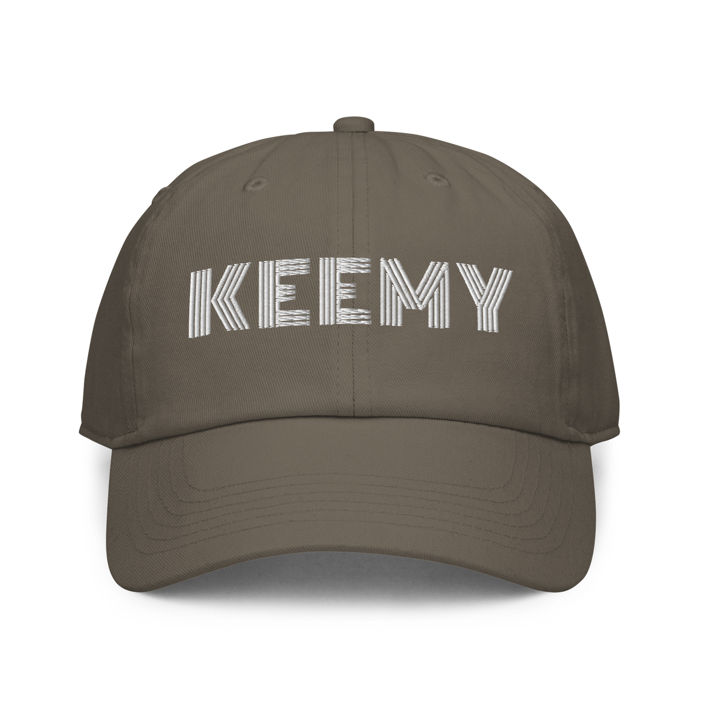 KEEMY White Embroidered Fitted baseball cap