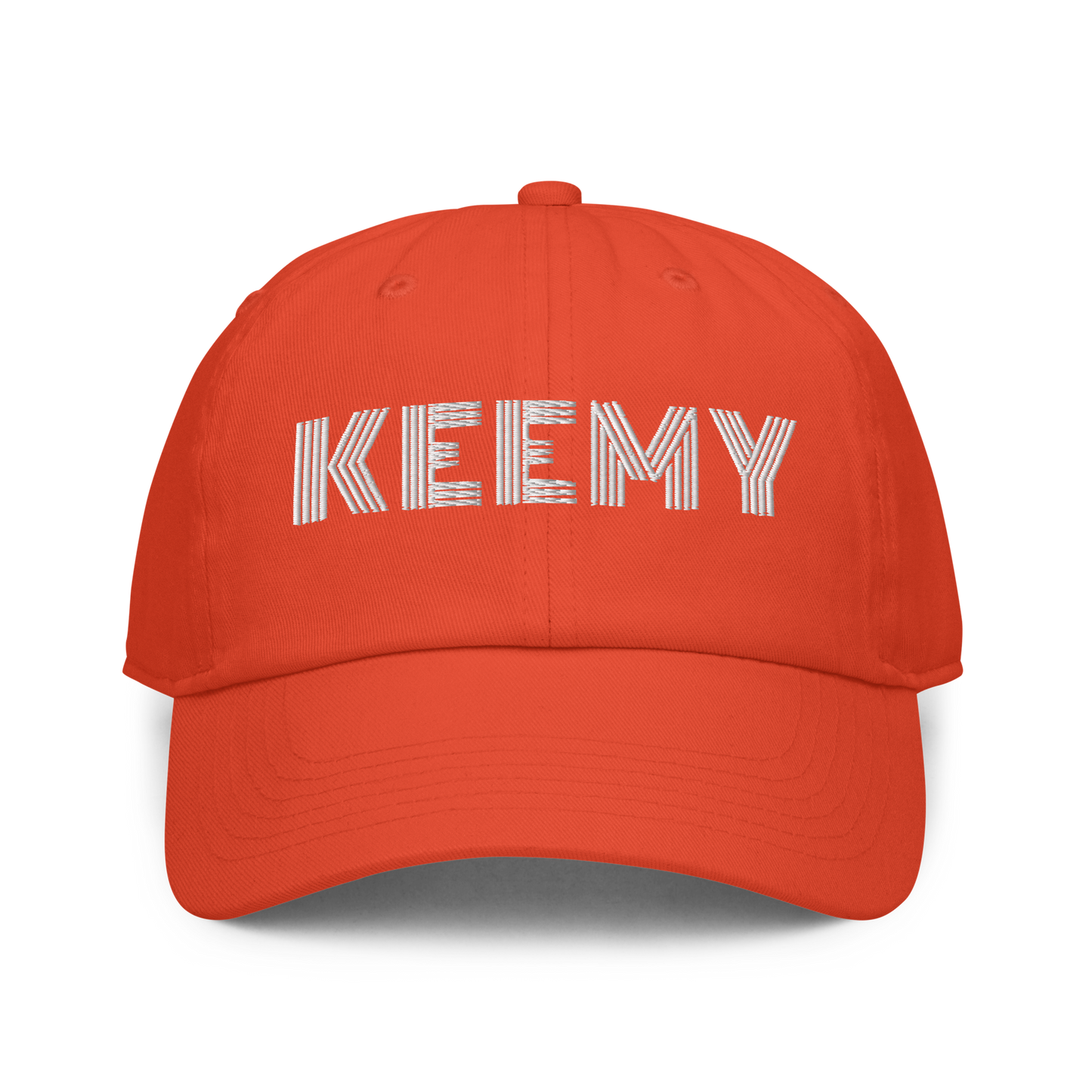 KEEMY White Embroidered Fitted baseball cap