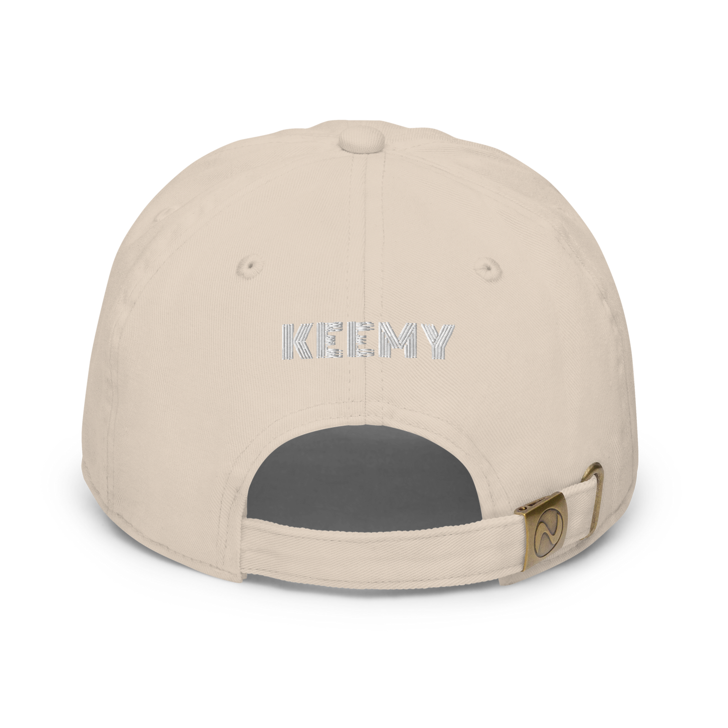 KEEMY White Embroidered Fitted baseball cap