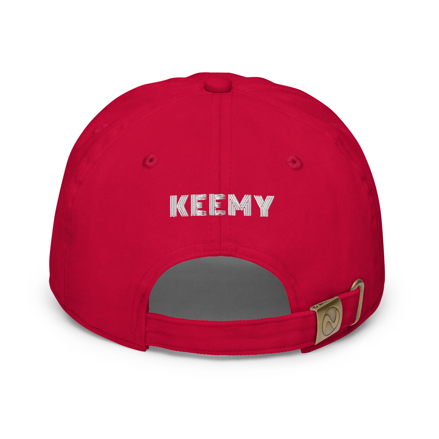 KEEMY White Embroidered Fitted baseball cap