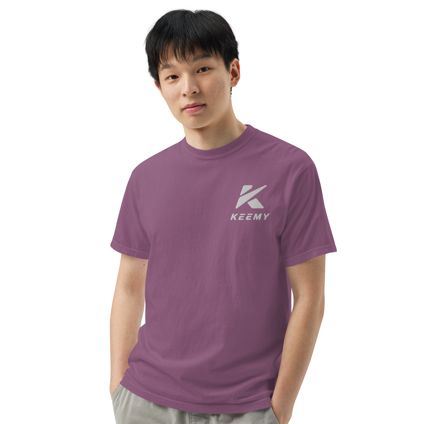 KEEMY Embroidery Unisex garment-dyed heavyweight t-shirt