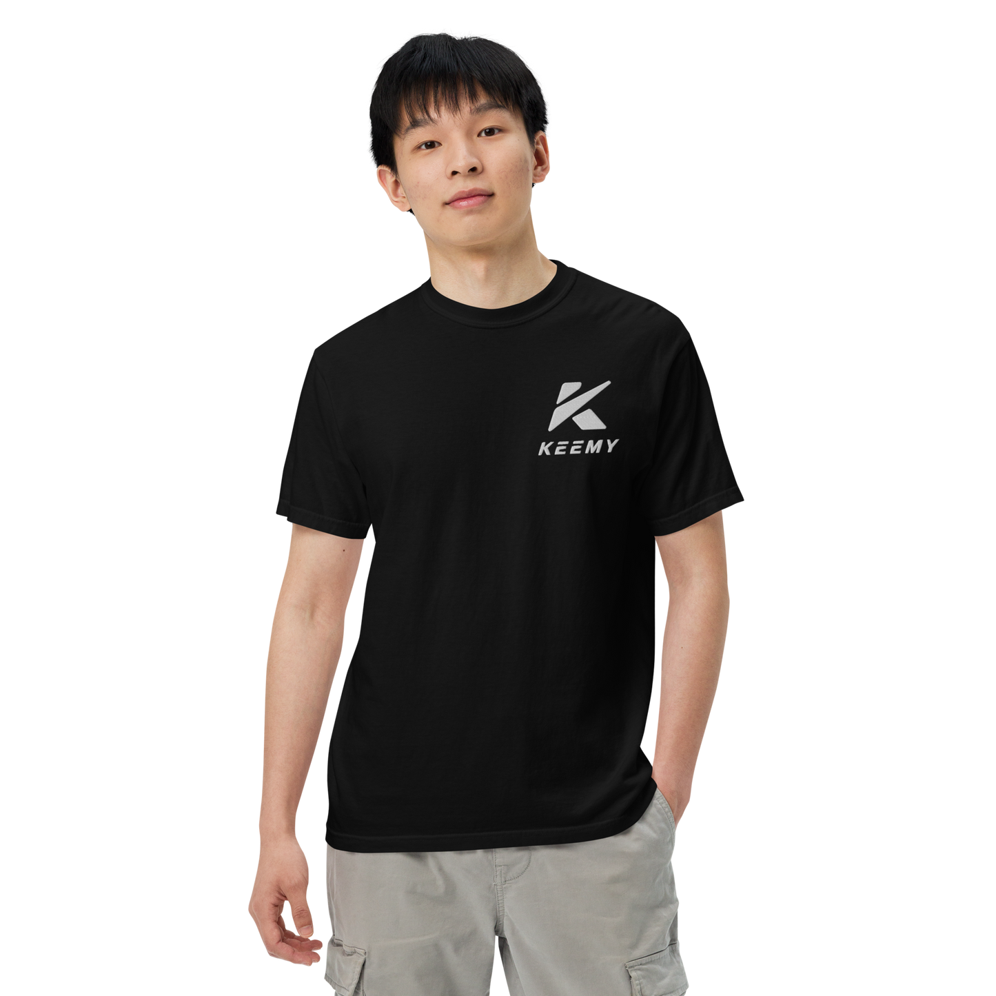 KEEMY Embroidery Unisex garment-dyed heavyweight t-shirt